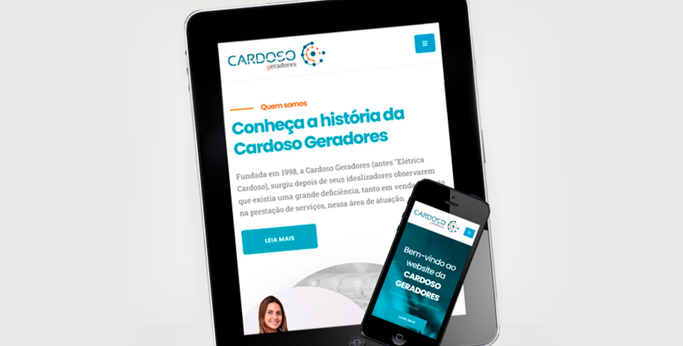Computador com o site Cardoso Geradores