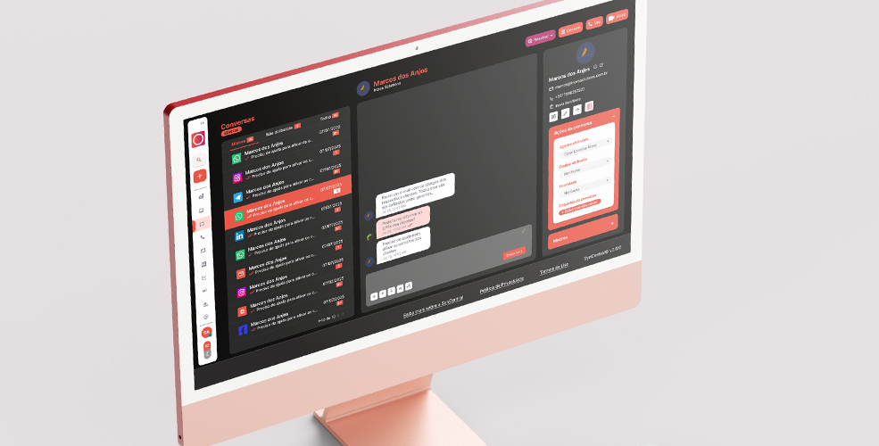 Computador com o software SynCentral