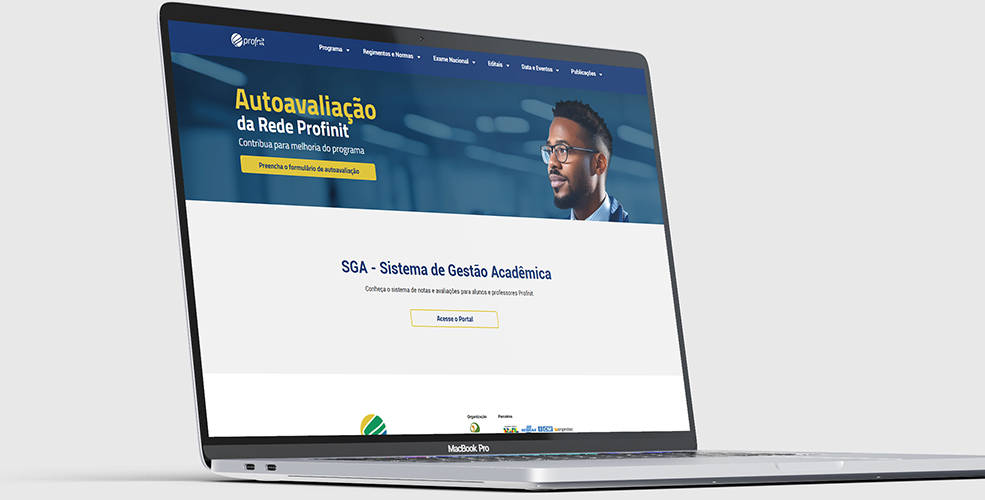 Computador com o site Profnit